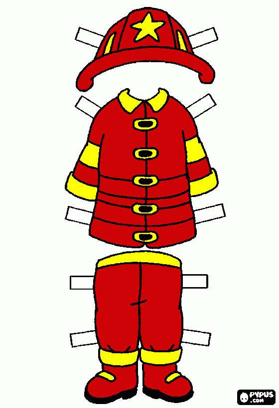 Caillou Bombero para colorear