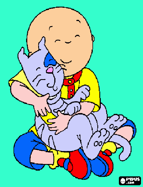 Caillou i Gilbert para colorear