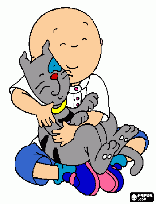 caillou y gilbert para colorear