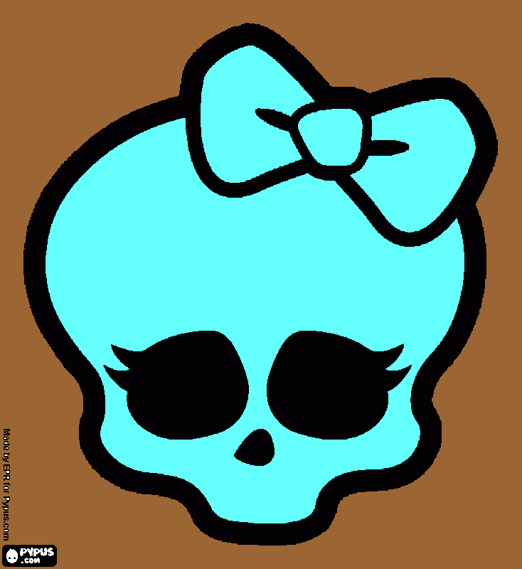 calavera con lazo para colorear