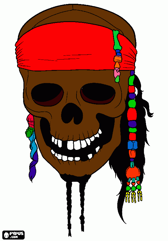calavera piratas para colorear