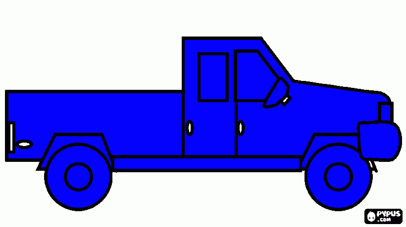 camion azul para colorear