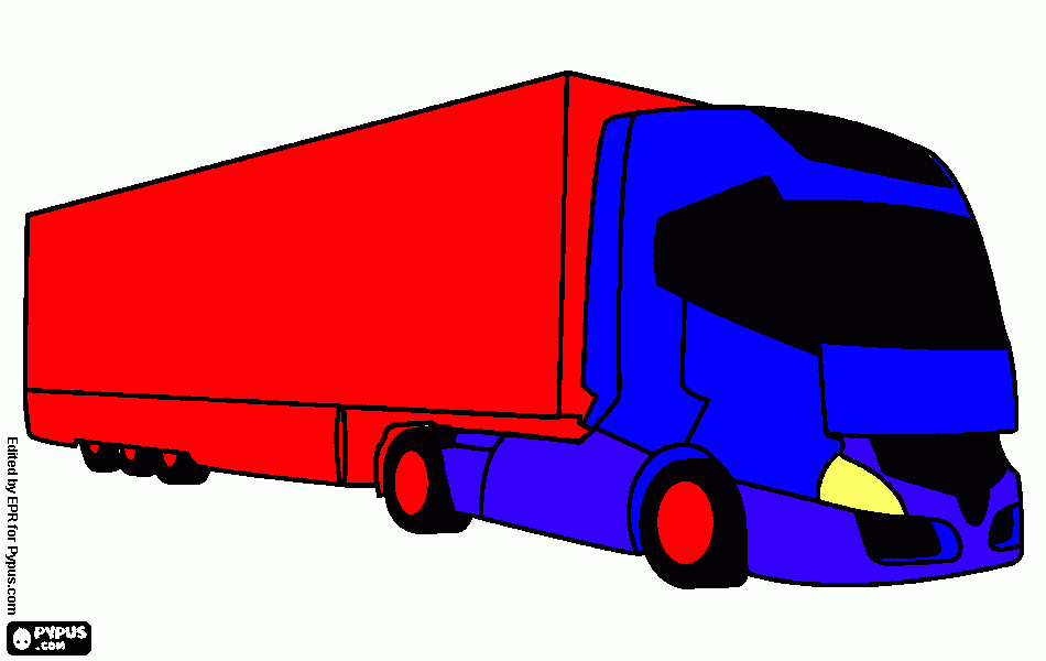 camion gandola para colorear