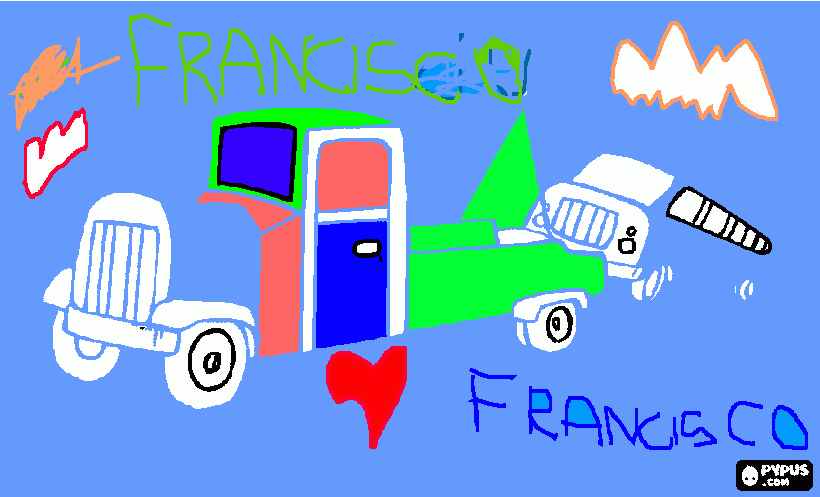 camion grua de Francisco para colorear