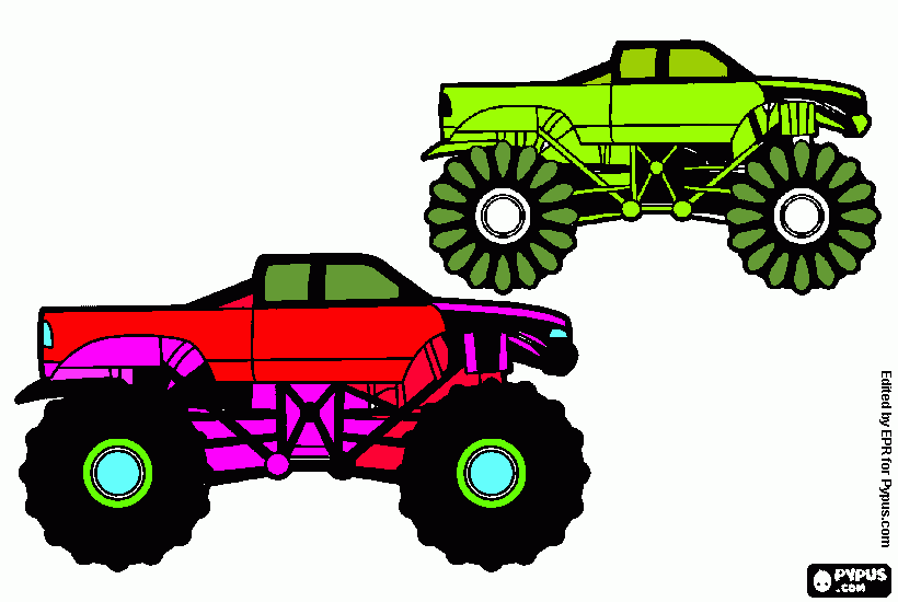 camion montro. para colorear