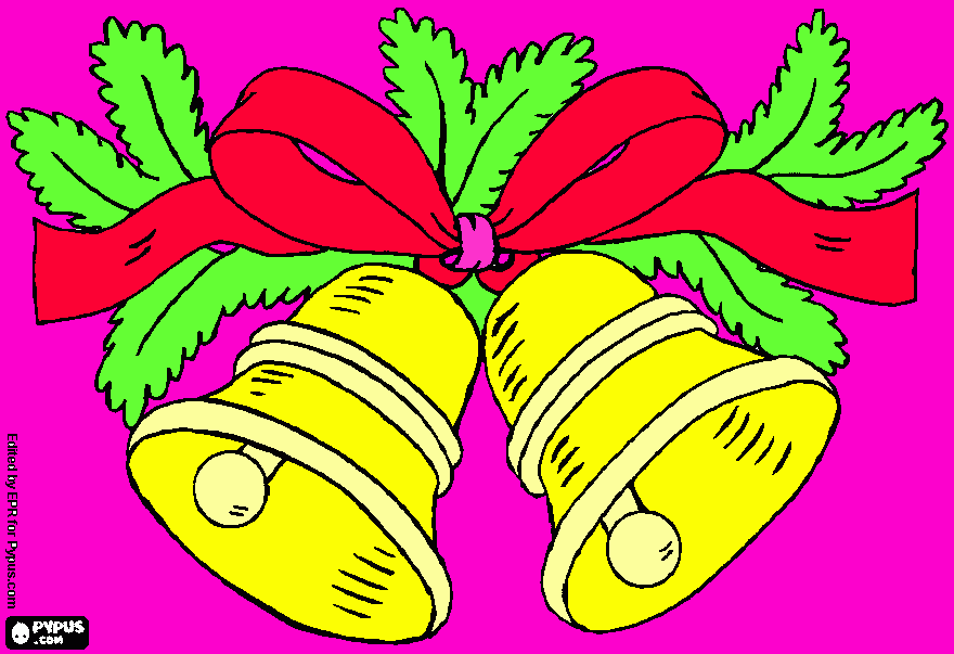 campanas,rojo,berde.amarillo,rosado para colorear
