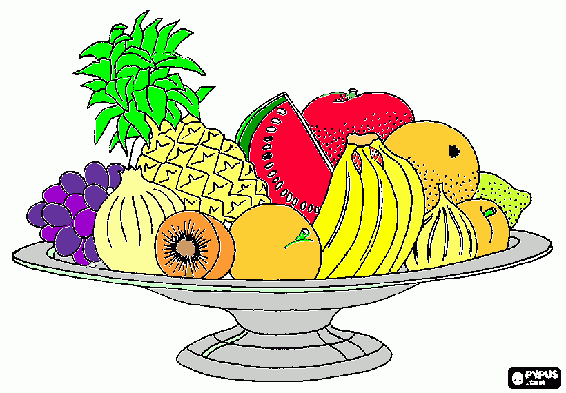 Canasta De Frutas Para Trabajo de Yadiell para colorear
