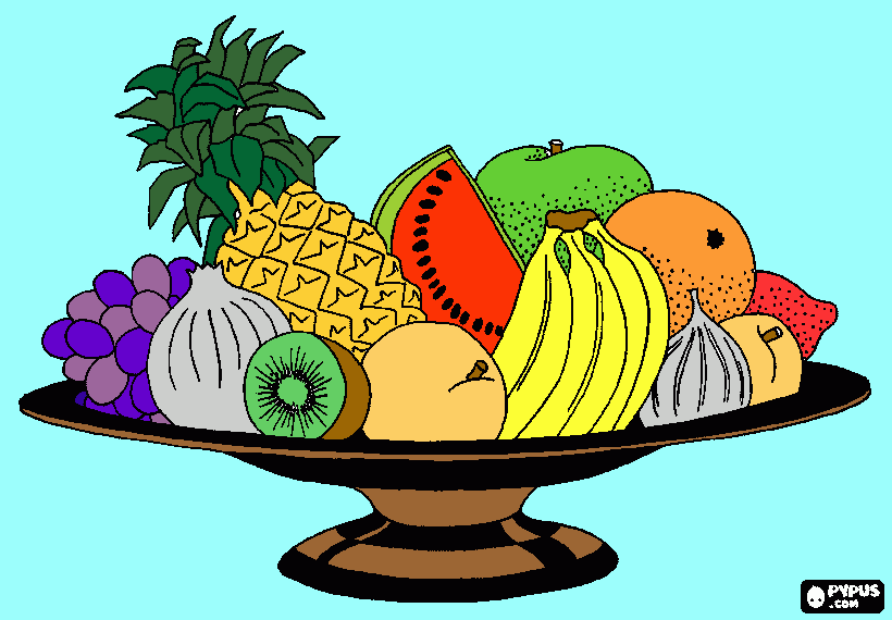 Canasta frutal para colorear