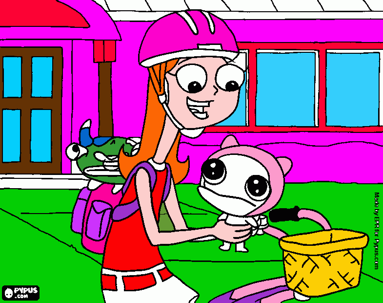candace y mip para colorear