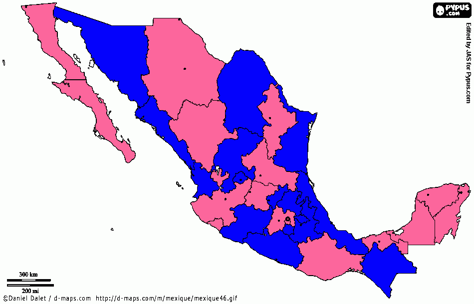 Candidatos México por Género Entidad para colorear