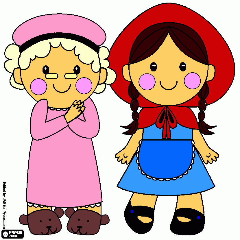 capericita y su abuelita para colorear