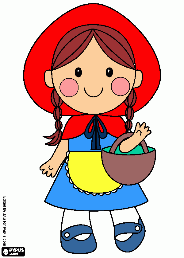 caperucita roja coloreada para colorear