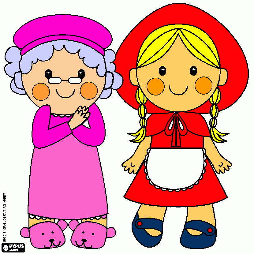 CAPERUCITA    Y    LA    ABUELITA para colorear