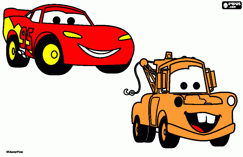 CAR Y SU AMIGO MATE para colorear