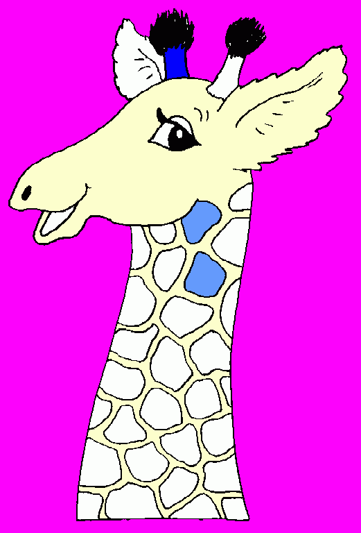cara de una jirafa sonriente para colorear