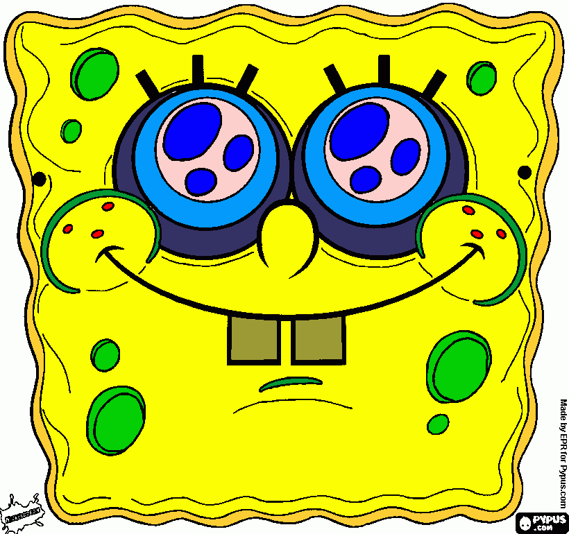careta de bob esponja para colorear
