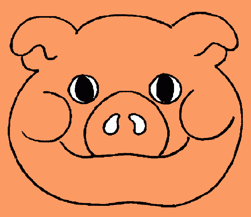CARETA DE CERDITO para colorear