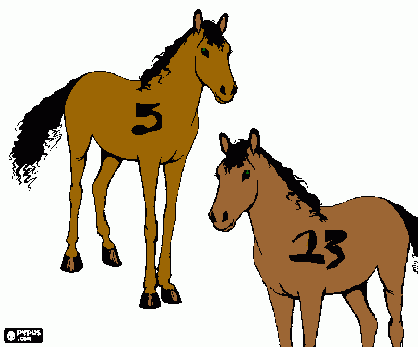 CARICATURAS DE CABALLOS para colorear