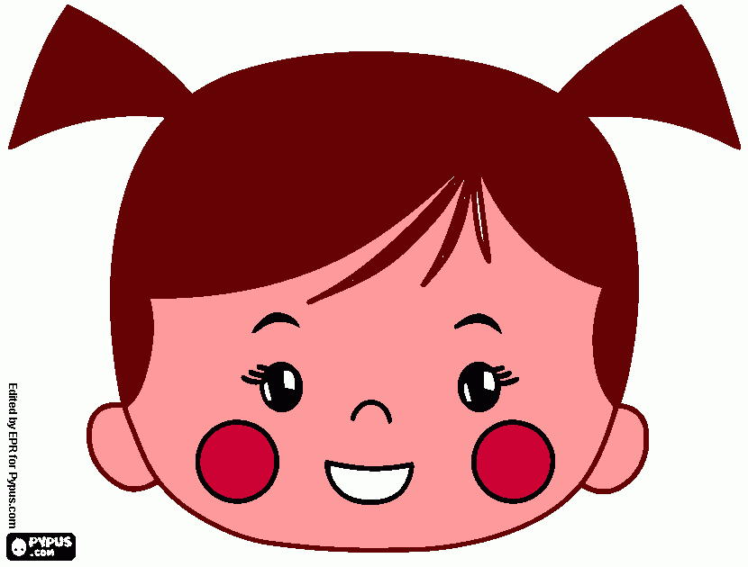 carita de una niña para colorear