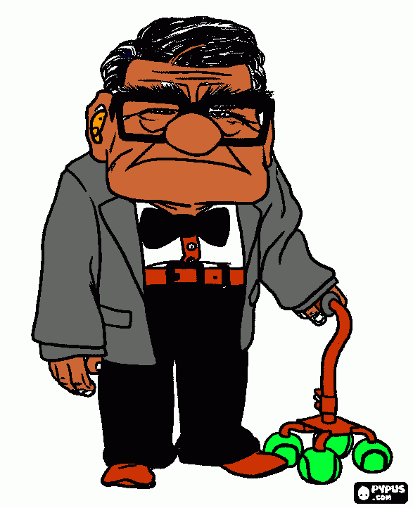 carl fredricksen , un hombre de 78 años que cumplira su gran sueño para colorear