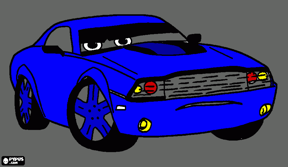 Carro Azul para colorear