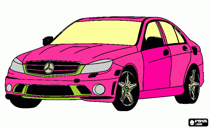 carro mujer para colorear