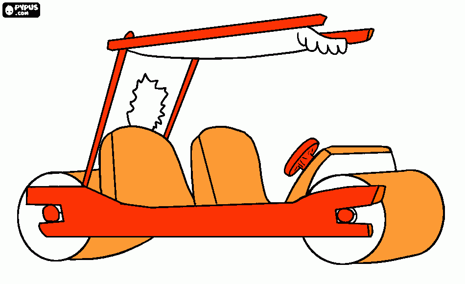 carro picapiedras para colorear