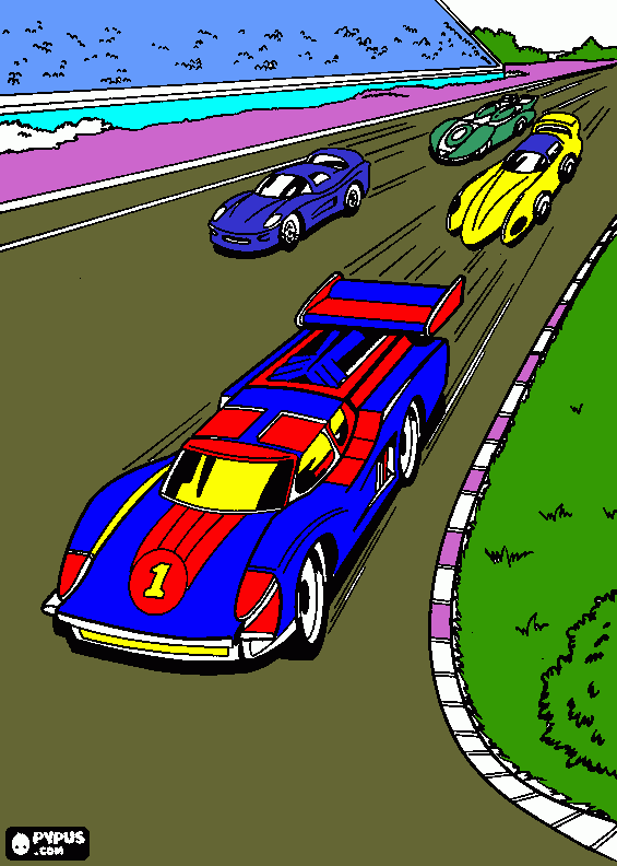 carros velocez para colorear