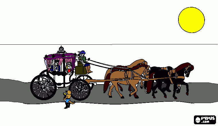 carruaje reina para colorear