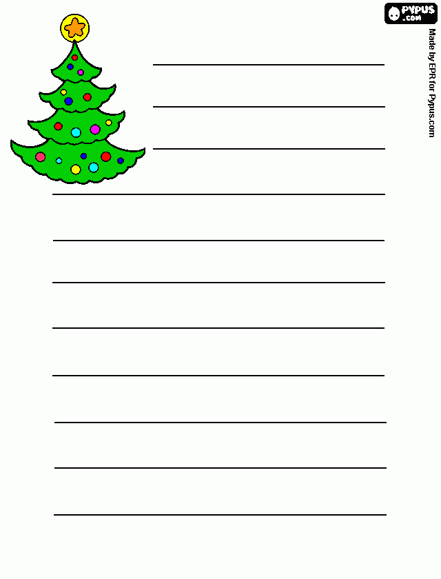 carta navidad para colorear