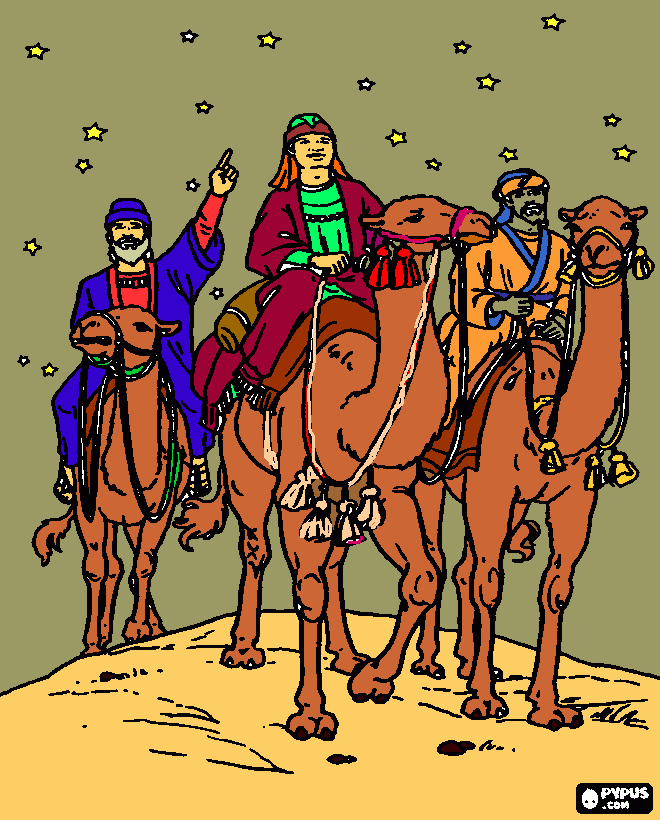 carta reyes magos para colorear