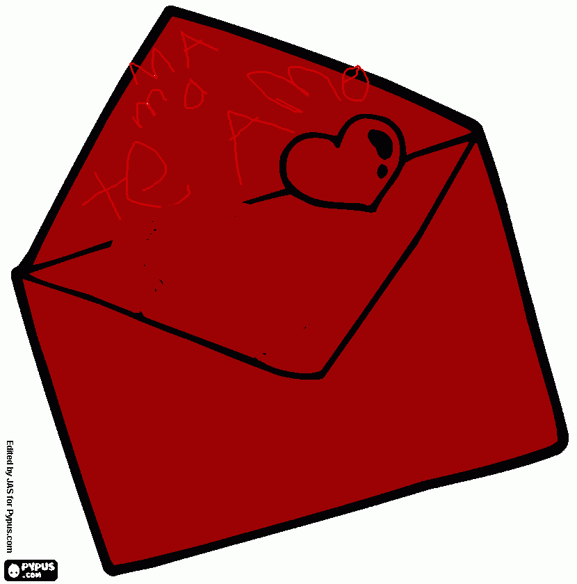 carta triste y amor para colorear