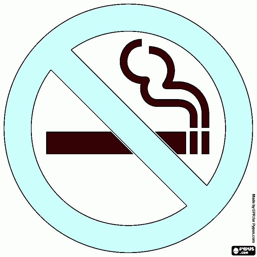 cartel no fumar para colorear