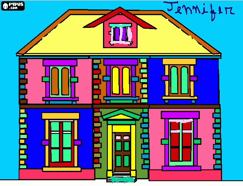 casa 3 chanchitos para colorear