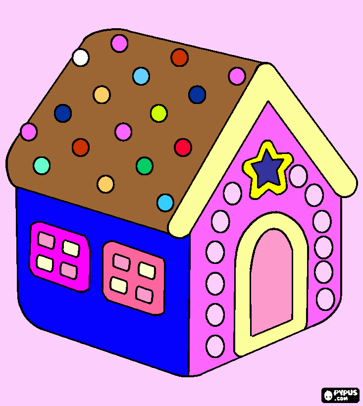 casa de chocolate para colorear