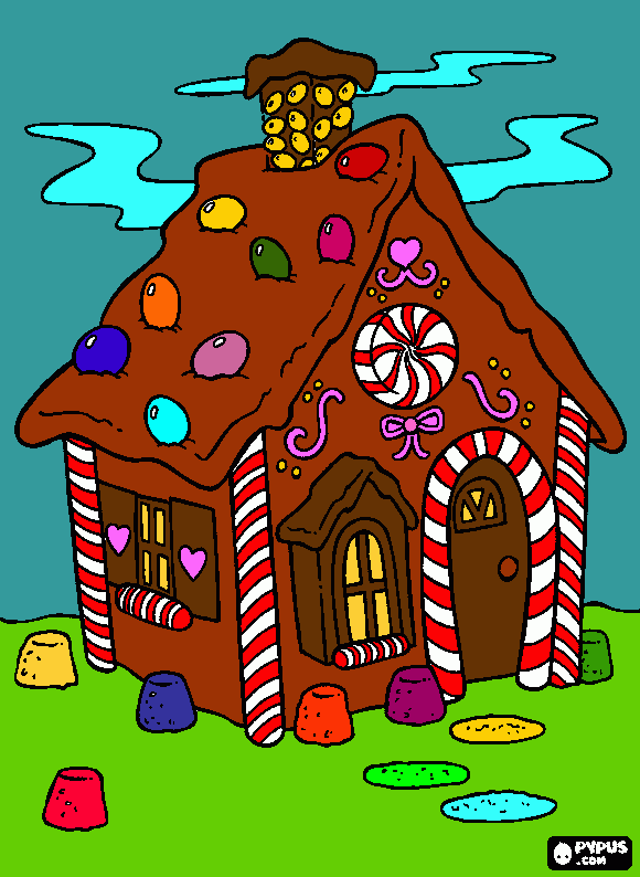 casa de dulces para colorear