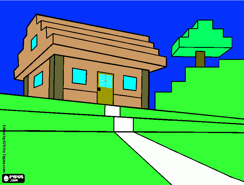 Casa Minecraft para colorear