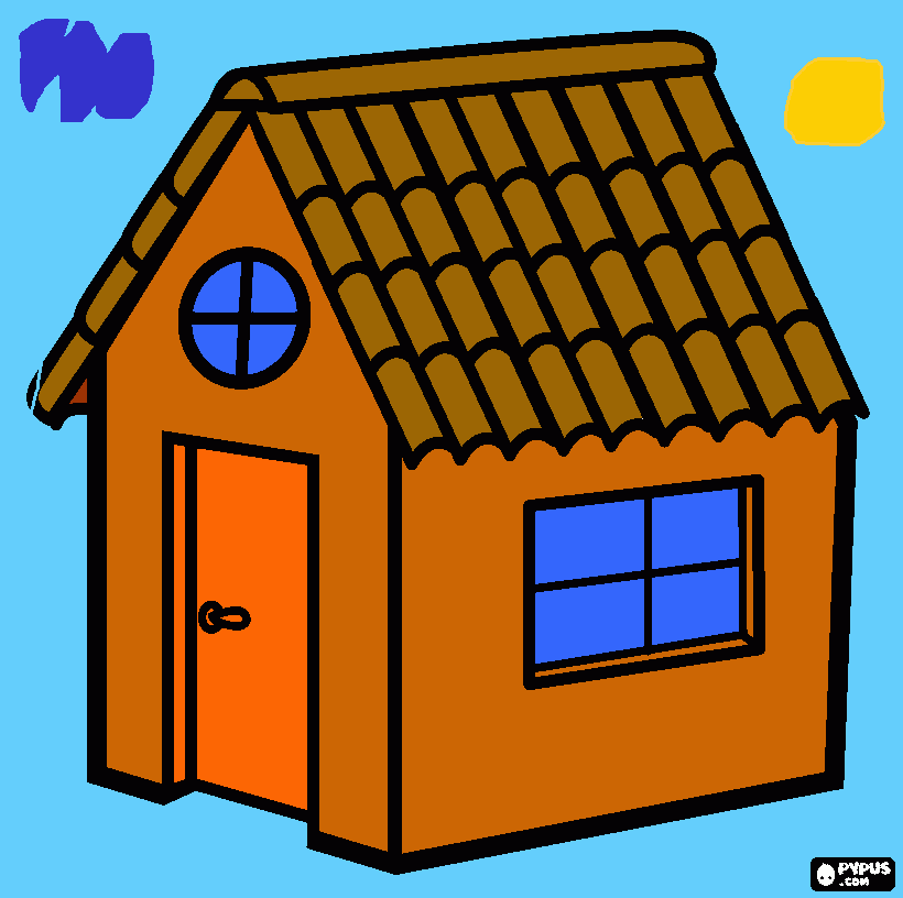casa miri para colorear