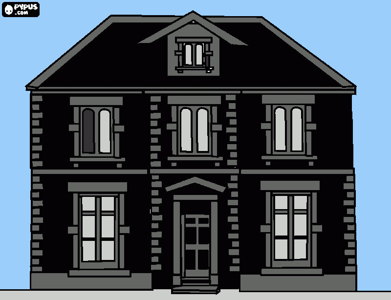 casa negra para colorear