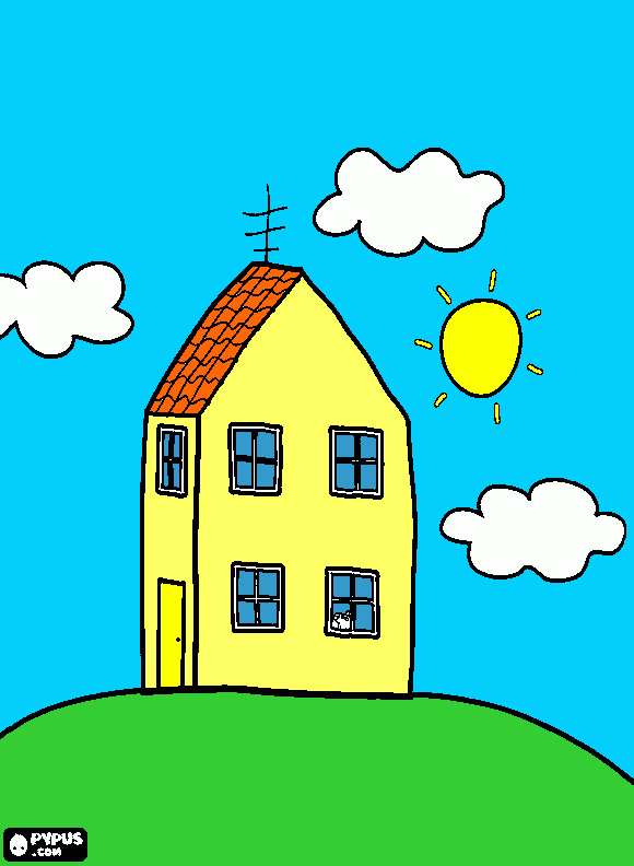 casa pepa para colorear