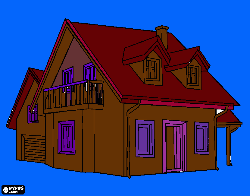 casa pintada por june para colorear