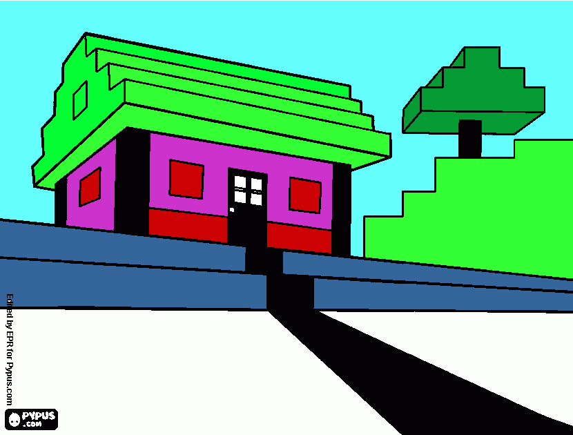 Casa  prinsesa para colorear