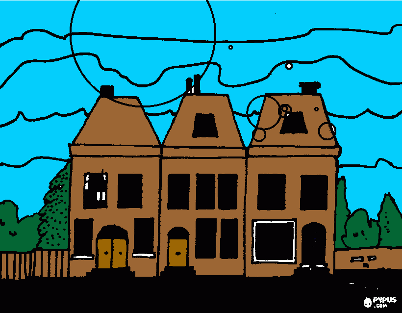 casas abandonadas para colorear