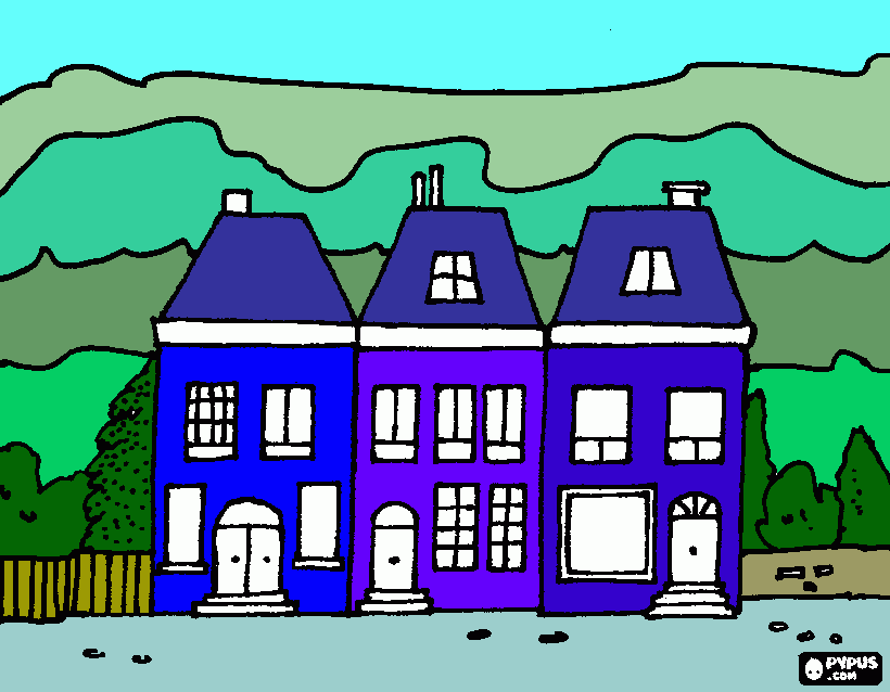 Casas Azules para colorear