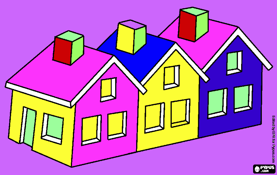 casas grandres coloreadas para colorear
