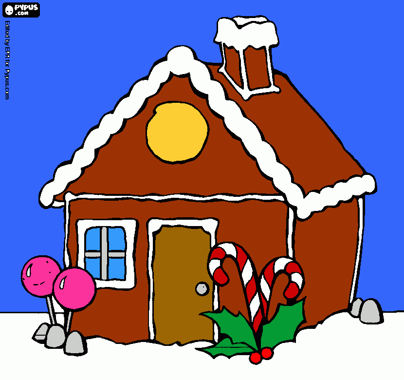 CASITA DE NAVIDAD para colorear