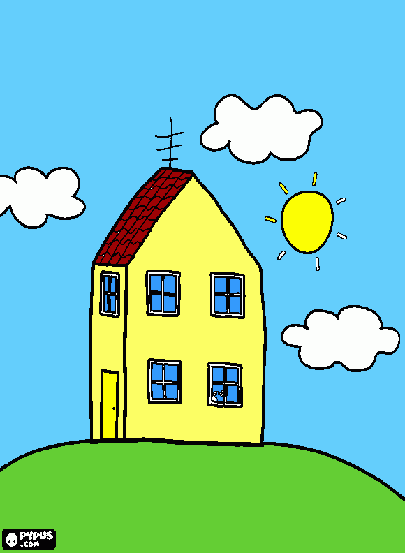casita de peppa para colorear