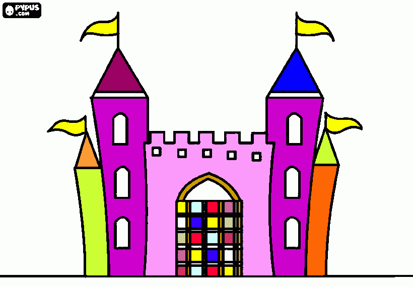 castillo anime para colorear
