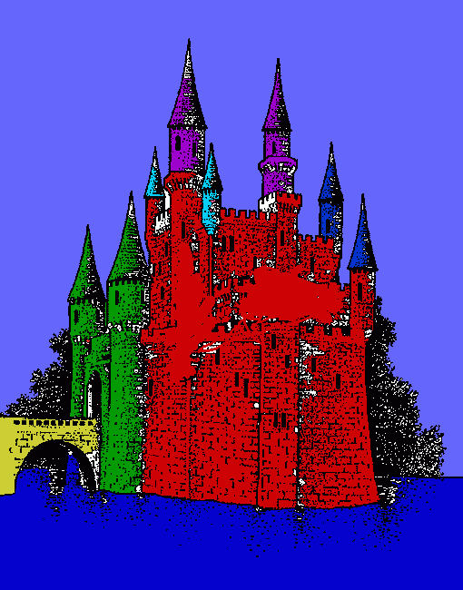 castillo con ocho torreones para colorear