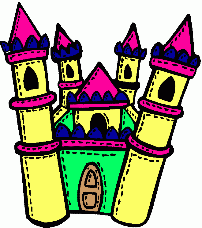castillo  inflable para colorear